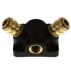Brass/plastic DN 7.2 (Euro) Air Coupling Socket G 1/2 inch Female Wall-Mount 2-way