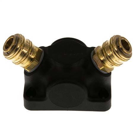 Brass/plastic DN 7.2 (Euro) Air Coupling Socket G 3/4 inch Female Wall-Mount 2-way