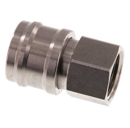 Stainless steel DN 7.2 (Euro) Air Coupling Socket G 1/2 inch Female Double Shut-Off