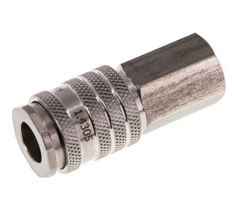 Stainless steel DN 7.8 Air Coupling Socket G 3/8 inch Female Double Shut-Off