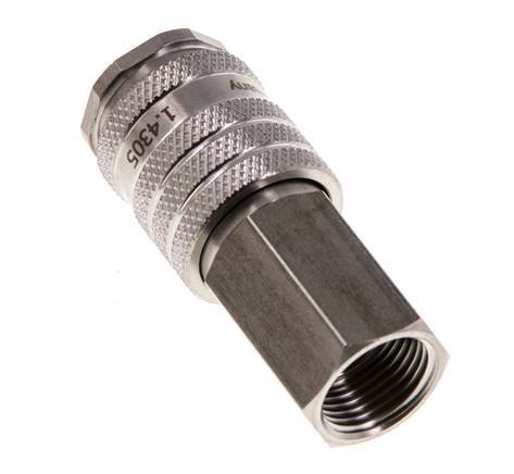 Stainless steel DN 7.8 Air Coupling Socket G 3/8 inch Female Double Shut-Off