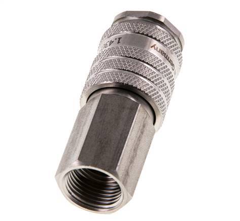 Stainless steel DN 7.8 Air Coupling Socket G 3/8 inch Female Double Shut-Off