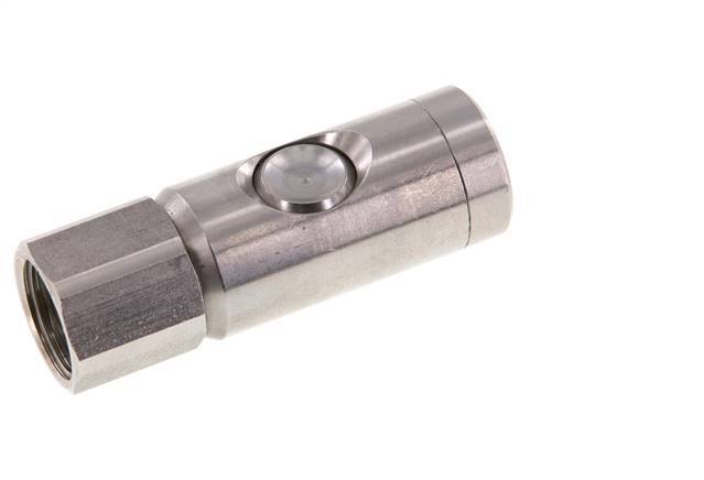 Stainless Steel 316L DN 7.4 Safety Air Coupling Socket With Push Button G 1/2 inch Female