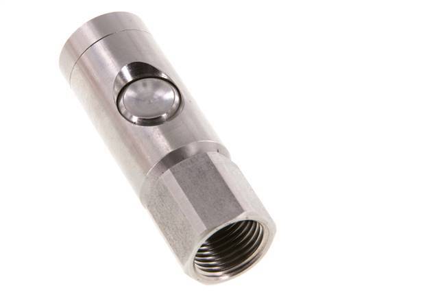 Stainless steel 306L DN 7.4 Safety Air Coupling Socket with Push Button G 1/2 inch Female