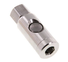 Stainless steel 306L DN 7.4 Safety Air Coupling Socket with Push Button G 1/4 inch Female