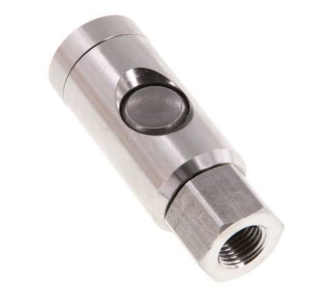 Stainless steel 306L DN 7.4 Safety Air Coupling Socket with Push Button G 1/4 inch Female