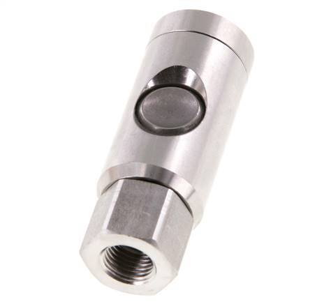 Stainless steel 306L DN 7.4 Safety Air Coupling Socket with Push Button G 1/4 inch Female