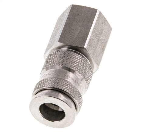 Stainless Steel 316L DN 7.8 Air Coupling Socket G 1/2 inch Female Double Shut-Off