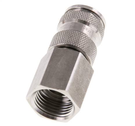 Stainless Steel 316L DN 7.8 Air Coupling Socket G 1/2 inch Female Double Shut-Off