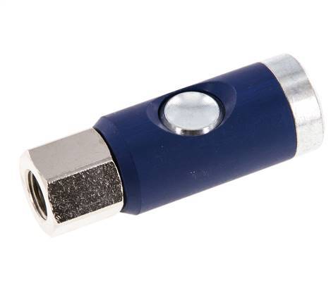 Hardened steel DN 7.4 Safety Air Coupling Socket with Push Button G 1/4 inch Female