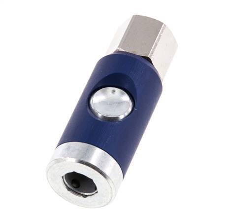 Hardened steel DN 7.4 Safety Air Coupling Socket with Push Button G 1/4 inch Female