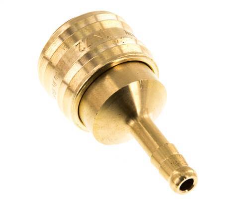 Brass DN 7.2 (Euro) Air Coupling Socket 6 mm Hose Pillar