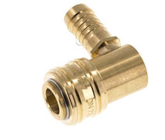 Brass DN 7.2 (Euro) Air Coupling Socket 13 mm Hose Pillar 90-deg