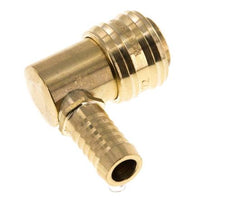 Brass DN 7.2 (Euro) Air Coupling Socket 13 mm Hose Pillar 90-deg