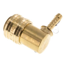 Brass DN 7.2 (Euro) Air Coupling Socket 6 mm Hose Pillar 90-deg
