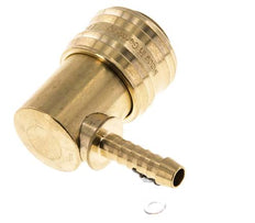 Brass DN 7.2 (Euro) Air Coupling Socket 6 mm Hose Pillar 90-deg