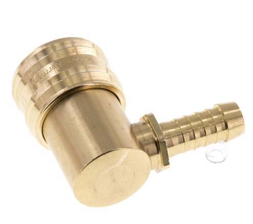 Brass DN 7.2 (Euro) Air Coupling Socket 9 mm Hose Pillar 90-deg