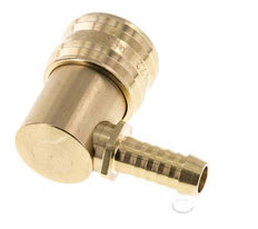 Brass DN 7.2 (Euro) Air Coupling Socket 9 mm Hose Pillar 90-deg