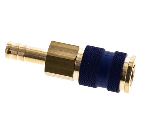 Brass DN 7.2 (Euro) Blue-Coded Air Coupling Socket 9 mm Hose Pillar