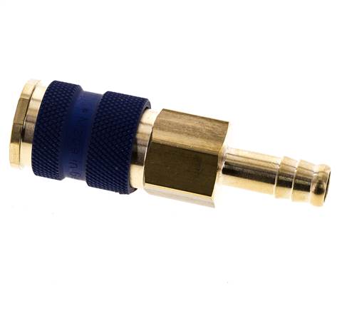 Brass DN 7.2 (Euro) Blue-Coded Air Coupling Socket 9 mm Hose Pillar