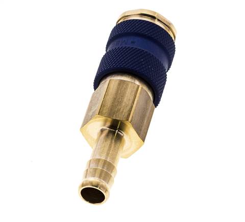 Brass DN 7.2 (Euro) Blue-Coded Air Coupling Socket 9 mm Hose Pillar