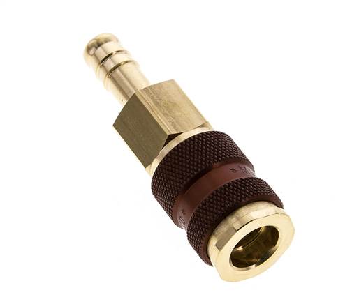 Brass DN 7.2 (Euro) Brown-Coded Air Coupling Socket 9 mm Hose Pillar