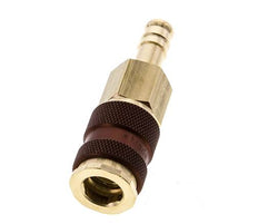 Brass DN 7.2 (Euro) Brown-Coded Air Coupling Socket 9 mm Hose Pillar