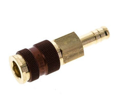 Brass DN 7.2 (Euro) Brown-Coded Air Coupling Socket 9 mm Hose Pillar