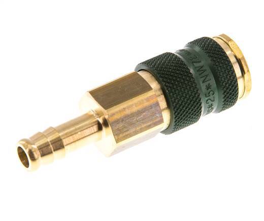 Brass DN 7.2 (Euro) Green-Coded Air Coupling Socket 9 mm Hose Pillar