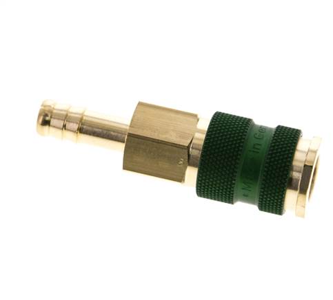 Brass DN 7.2 (Euro) Green-Coded Air Coupling Socket 9 mm Hose Pillar