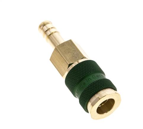 Brass DN 7.2 (Euro) Green-Coded Air Coupling Socket 9 mm Hose Pillar