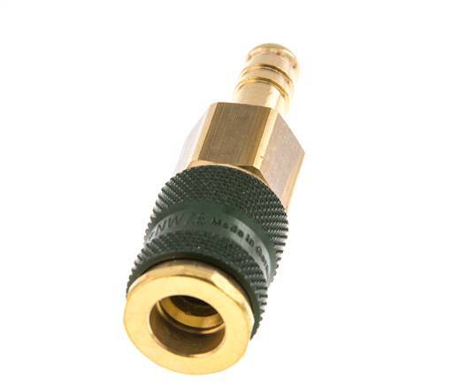 Brass DN 7.2 (Euro) Green-Coded Air Coupling Socket 9 mm Hose Pillar