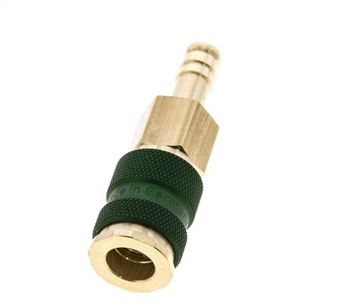Brass DN 7.2 (Euro) Green-Coded Air Coupling Socket 9 mm Hose Pillar