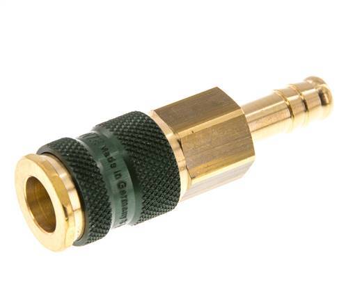 Brass DN 7.2 (Euro) Green-Coded Air Coupling Socket 9 mm Hose Pillar