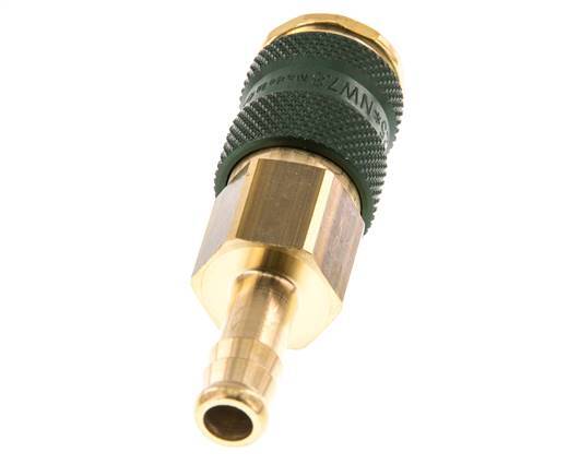 Brass DN 7.2 (Euro) Green-Coded Air Coupling Socket 9 mm Hose Pillar
