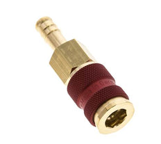 Brass DN 7.2 (Euro) Red-Coded Air Coupling Socket 9 mm Hose Pillar