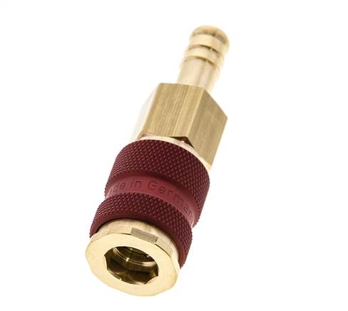 Brass DN 7.2 (Euro) Red-Coded Air Coupling Socket 9 mm Hose Pillar
