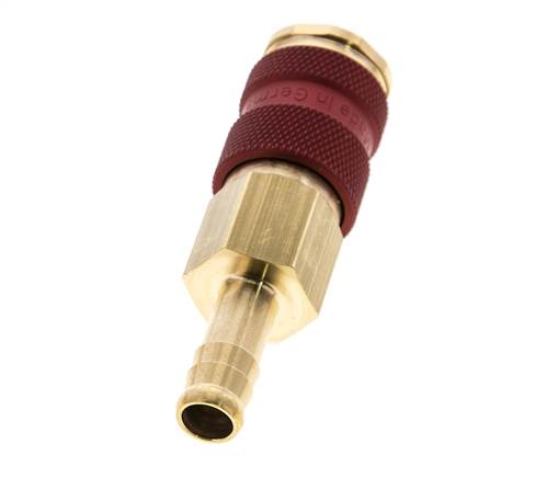 Brass DN 7.2 (Euro) Red-Coded Air Coupling Socket 9 mm Hose Pillar
