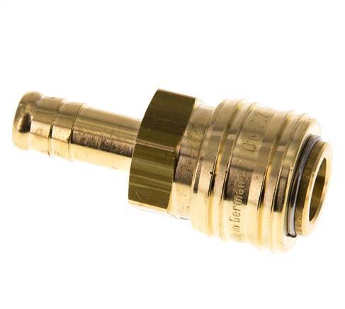 Brass DN 7.2 (Euro) Air Coupling Socket 10 mm Hose Pillar Double Shut-Off