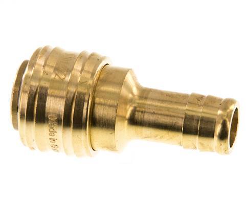 Brass DN 7.2 (Euro) Air Coupling Socket 13 mm Hose Pillar Double Shut-Off