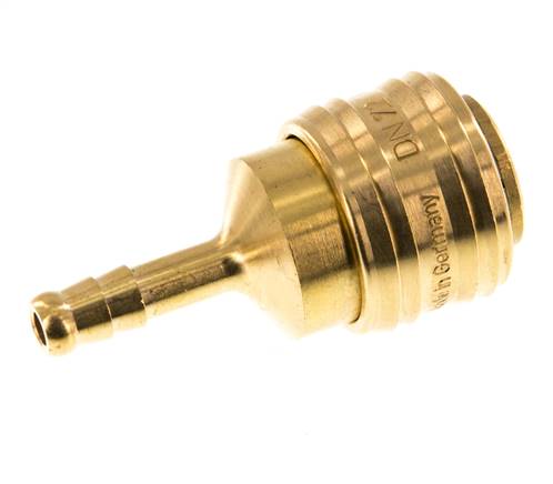 Brass DN 7.2 (Euro) Air Coupling Socket 6 mm Hose Pillar Double Shut-Off