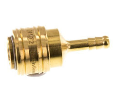 Brass DN 7.2 (Euro) Air Coupling Socket 6 mm Hose Pillar Double Shut-Off