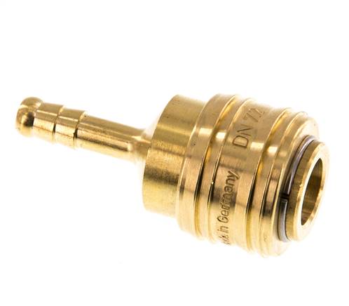 Brass DN 7.2 (Euro) Air Coupling Socket 6 mm Hose Pillar Double Shut-Off