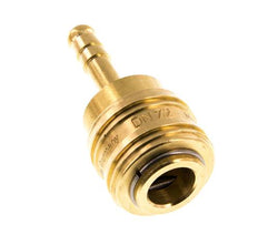 Brass DN 7.2 (Euro) Air Coupling Socket 6 mm Hose Pillar Double Shut-Off