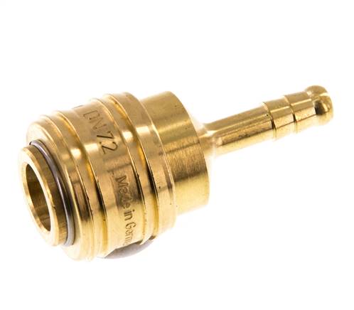 Brass DN 7.2 (Euro) Air Coupling Socket 6 mm Hose Pillar Double Shut-Off