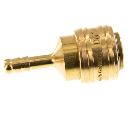 Brass DN 7.2 (Euro) Air Coupling Socket 6 mm Hose Pillar Double Shut-Off