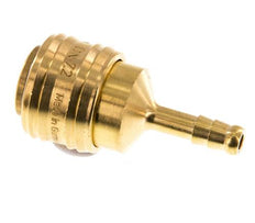 Brass DN 7.2 (Euro) Air Coupling Socket 6 mm Hose Pillar Double Shut-Off