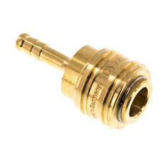 Brass DN 7.2 (Euro) Air Coupling Socket 6 mm Hose Pillar Double Shut-Off