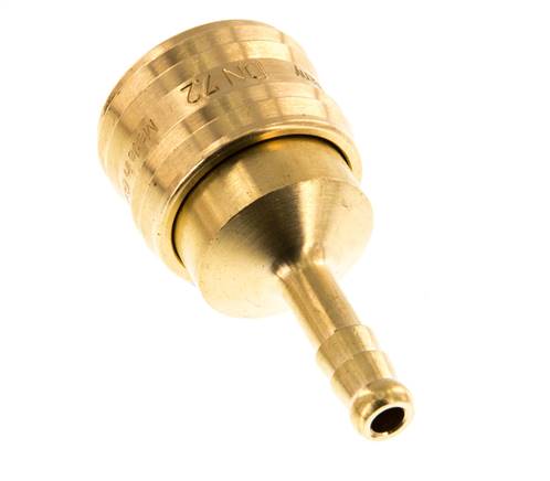 Brass DN 7.2 (Euro) Air Coupling Socket 6 mm Hose Pillar Double Shut-Off