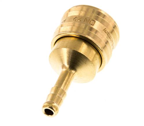Brass DN 7.2 (Euro) Air Coupling Socket 6 mm Hose Pillar Double Shut-Off